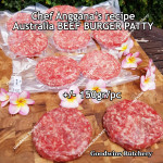 Australia beef mince 85CL Anggana's BURGER PATTY seasoned with Italian herbs ECONOMY THIN frozen price for 500g 5pcs